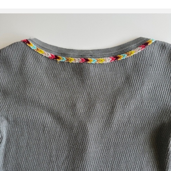 Free People Scoop Neck Rainbow 🌈 Thermal Henley - Picture 5 of 10